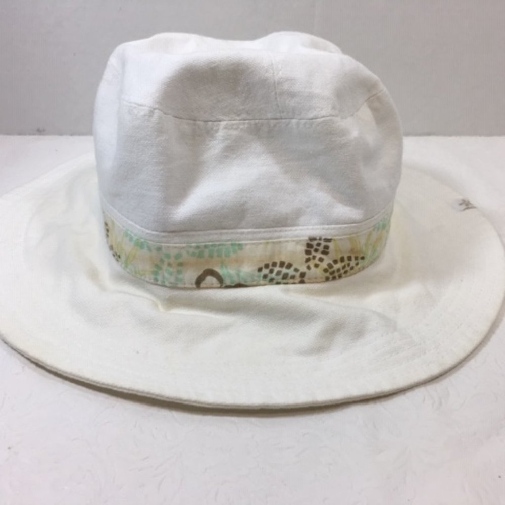 Kooringal Cotton Sun Collapsible Travel Hat White w/Floral Band - Picture 7 of 14